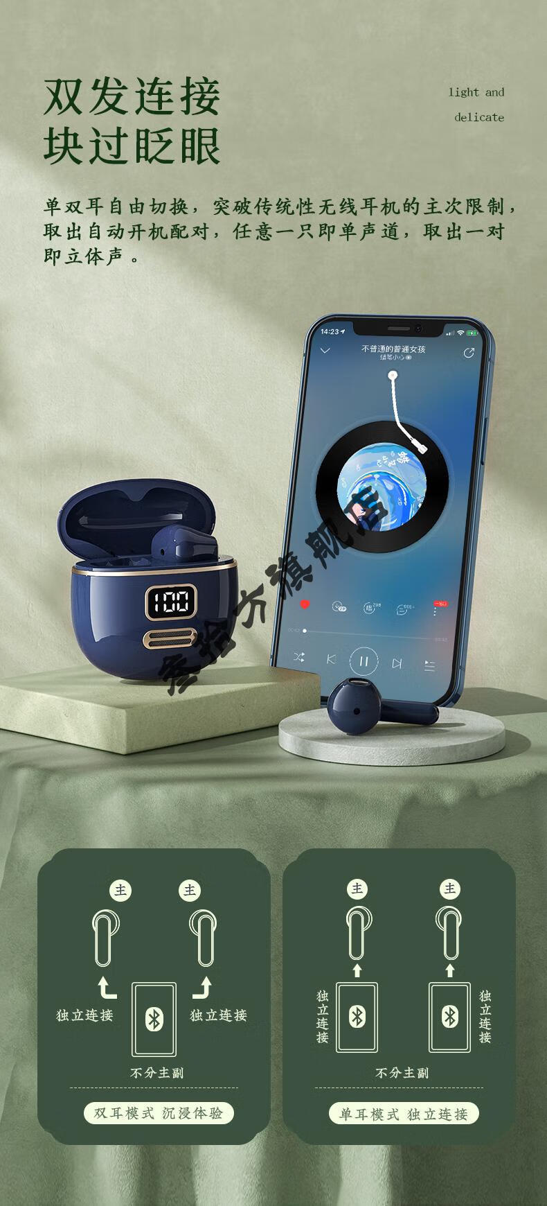 doss蓝牙耳机电竞 doss无线蓝牙耳机2021年新款双耳半入耳式降噪高