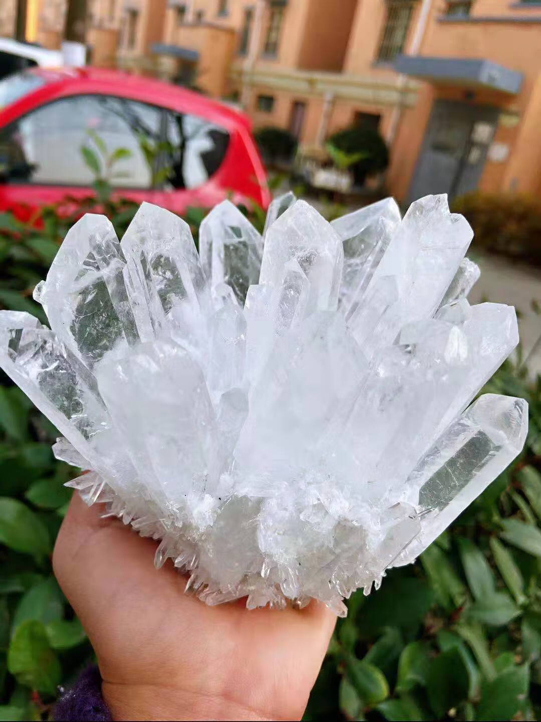 白水晶簇原石摆件 消磁石家居摆件奇石水晶簇sn5981 中号精选款