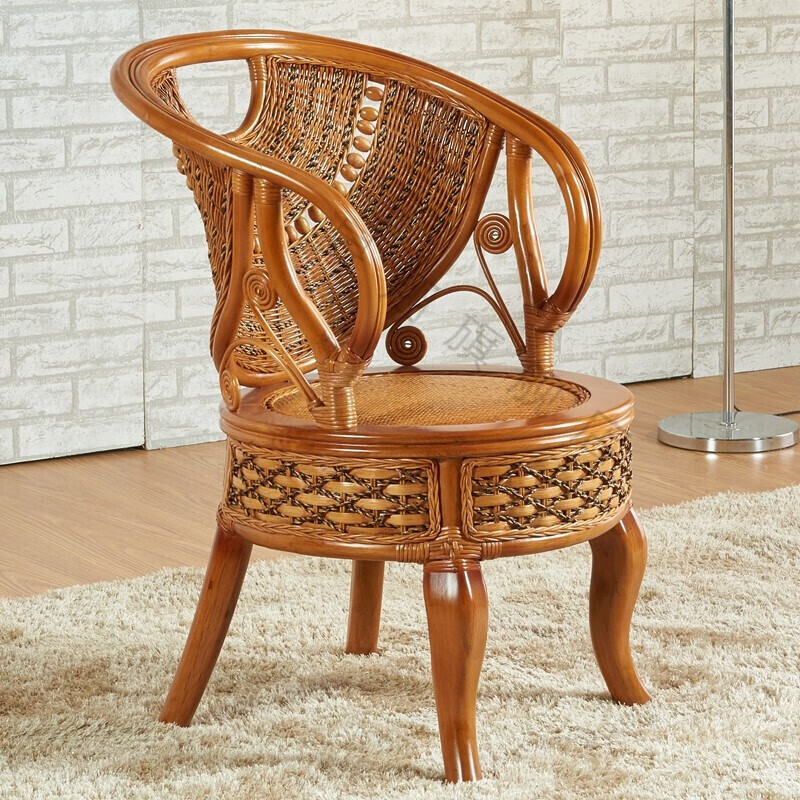 定制阳台桌椅天然真藤腾椅印尼真藤条椅子茶几旋转椅凉椅阳台休闲藤椅