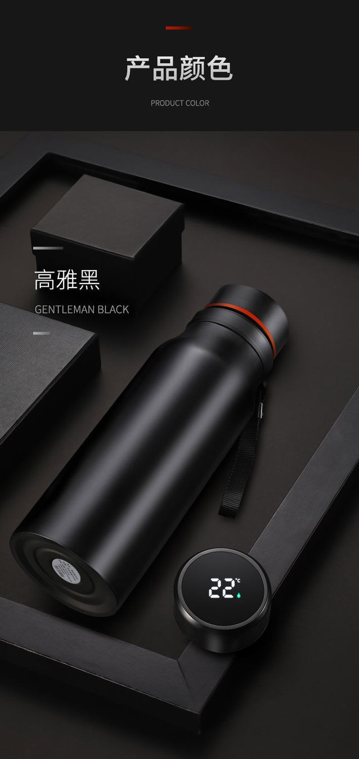 304不锈钢保温杯女生男生高颜值女款24小时水杯超大容量杯子i黑色800