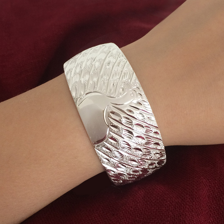 母亲节礼物999足银手镯女送妈妈送婆婆老人银镯子中老年人银饰福字银