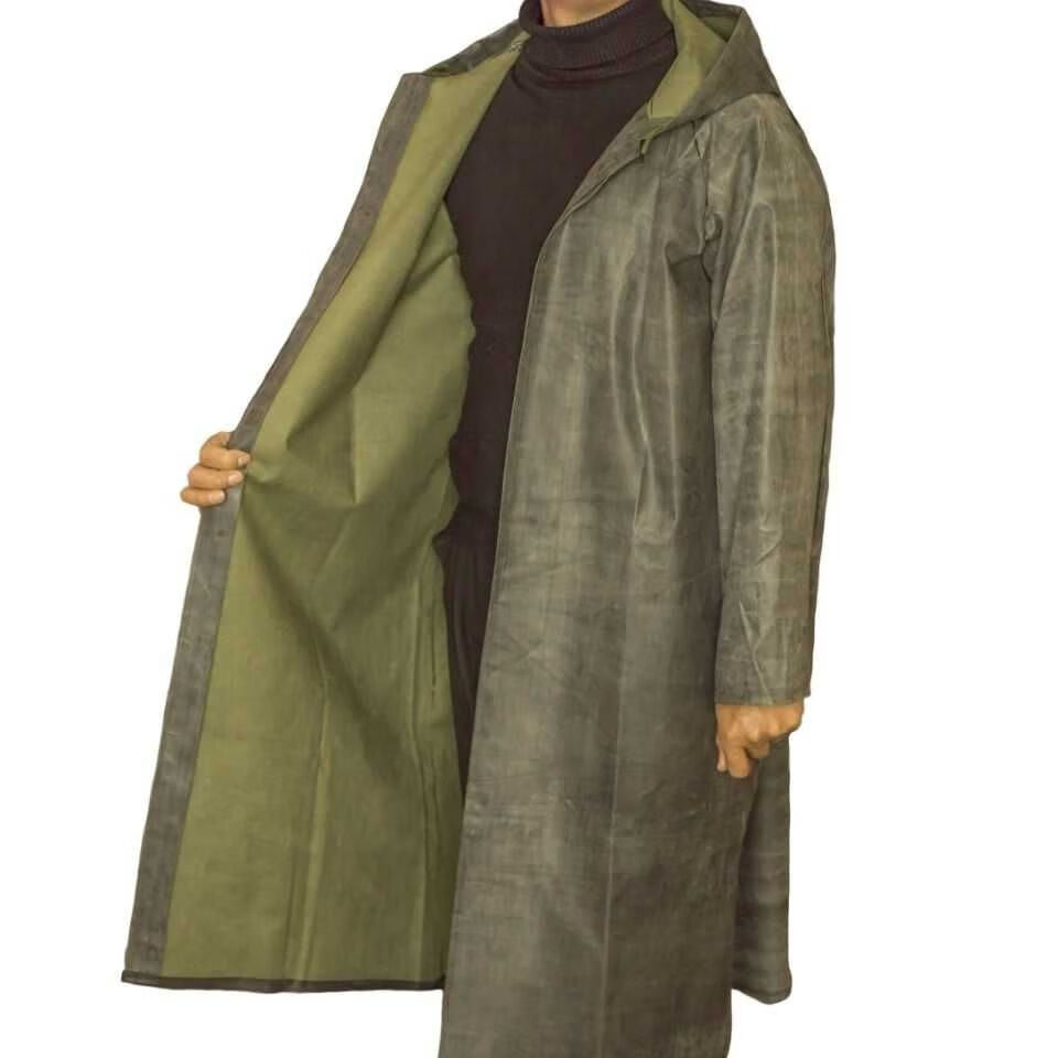 左都(zuodu)87式雨衣 老式雨衣老式帆布橡胶87式连体长雨衣分解