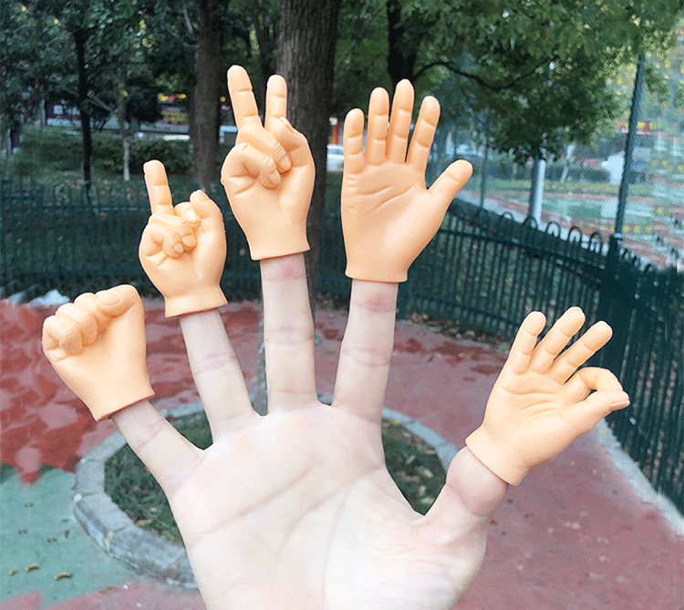 手掌指偶迷你小手指套玩具创意整蛊解压小手撸猫逗猫 一套指偶(6个)