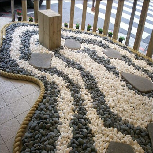 庭院纯白色鹅卵石阳台大白色石头白玉石花盆小白石子雨花石铺路石白色