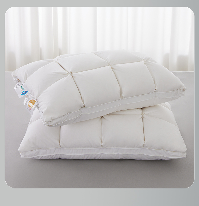 谷梦芳香鹅绒枕95白鹅绒单双人四季枕芯枕头100支全棉超静音面料成人