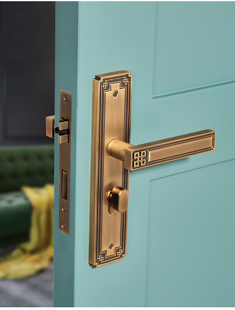 cd超代 新中式家用卧室室内静音房门锁通用型卫生间欧式仿古锁具套装