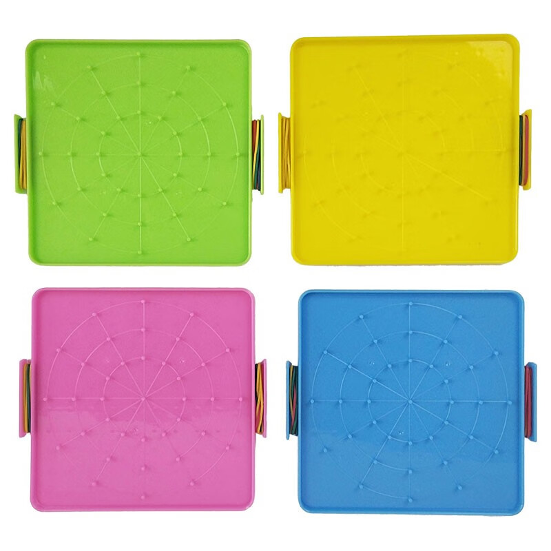 沪教 学生钉板附10根橡皮筋 小学数学学具 教学仪器 黄色