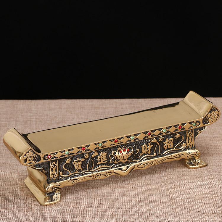 圆通礼品 茶酒杯敬台佛堂供台供佛纯铜贡台供桌拜神案台 10.5寸(高身)