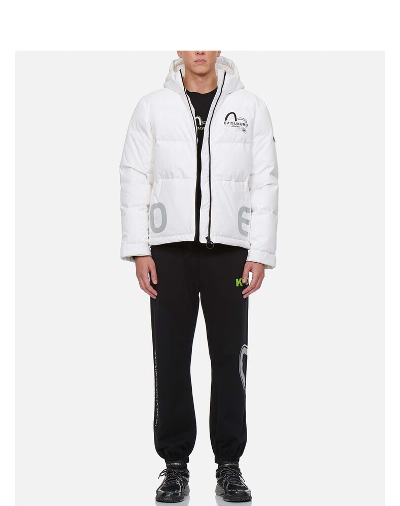 evisu kuro 21aw 男士反光logo印花羽绒服男2eagnm1nj737xxpl 橙色 xl
