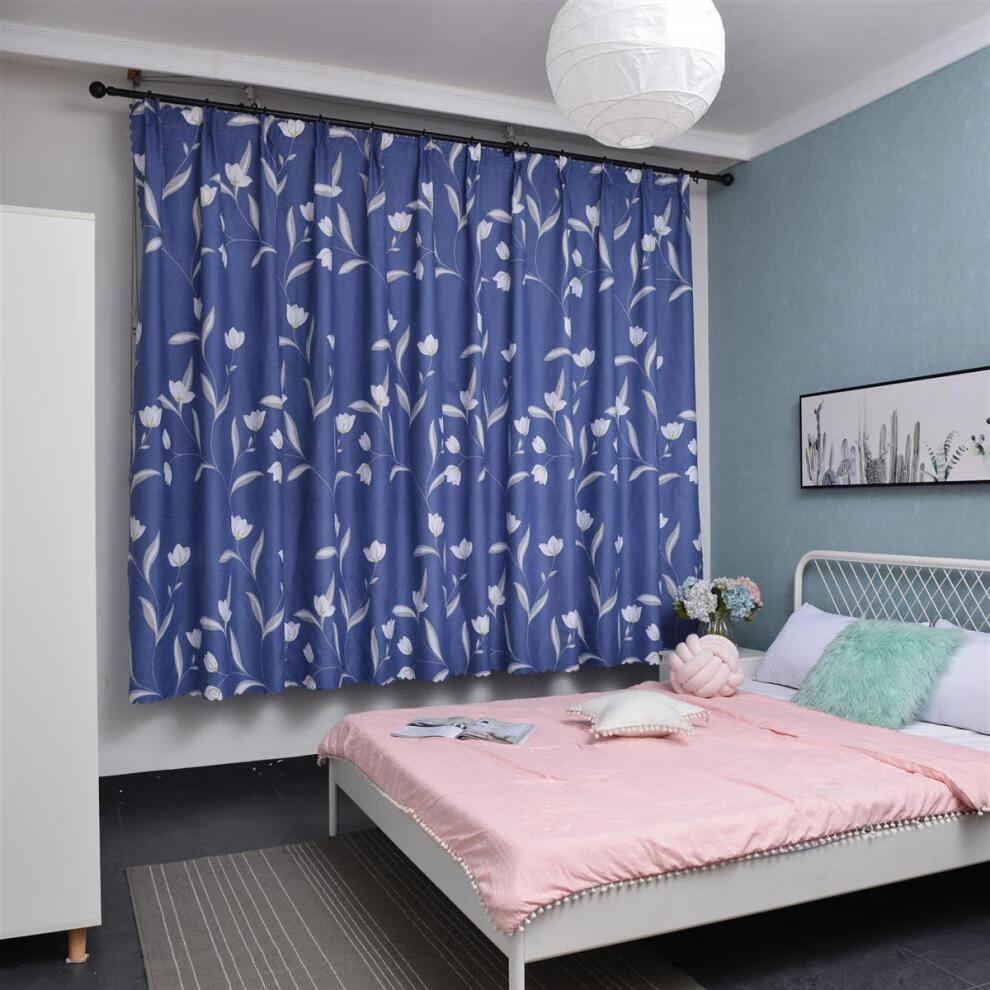 窗帘成品窗帘布卧室客厅宿舍租房窗帘门帘挂钩挂帘落地窗帘 吊灯灰