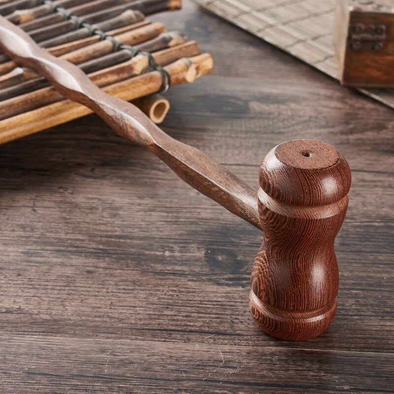 鸡翅木质按摩捶经络拍按摩棒健身锤小锤子锤手动敲打捶经络锤鸡翅木y