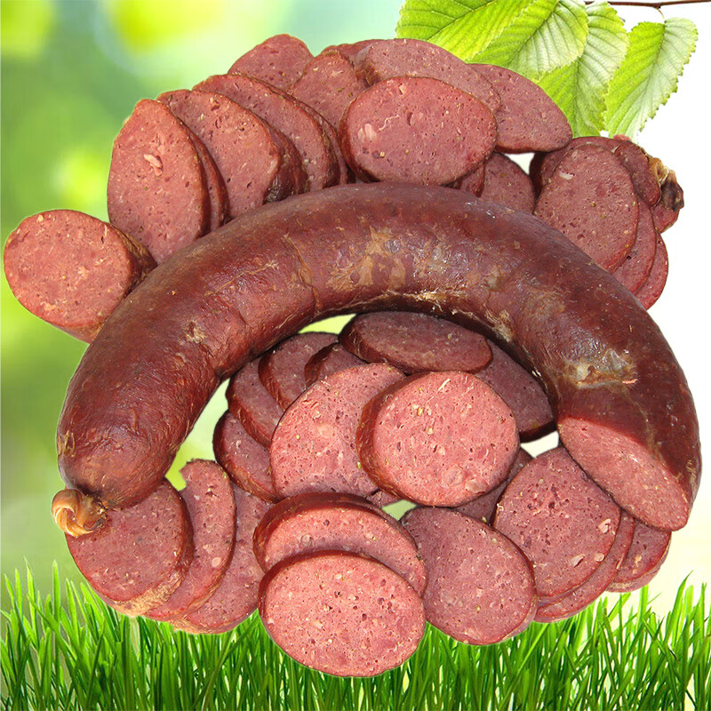 新疆伊犁熏马肠马肉哈萨克碎肉马肠子特色蒜蓉味蒜肠半成熟1000g