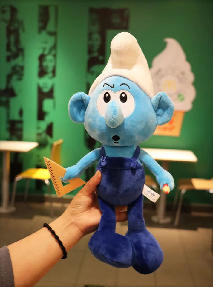 蓝精灵玩偶公仔毛绒玩具蓝爸爸蓝妹妹蓝笨笨卡通动漫儿童礼物娃娃 蓝