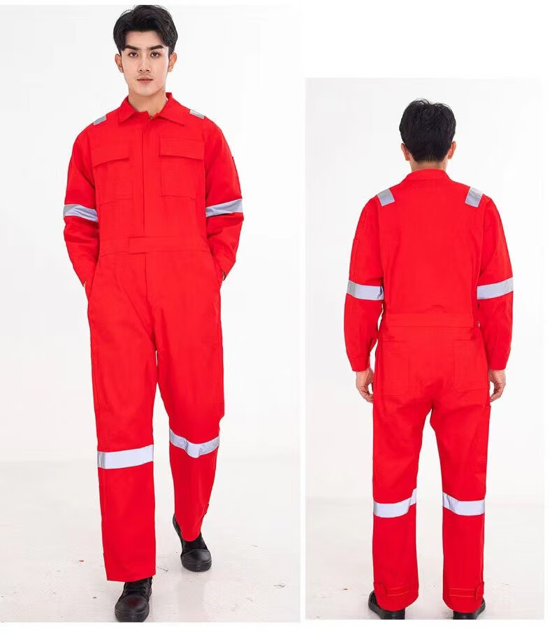 中海油棉劳保工作服秋冬红色中海油棉工作服套装电焊工防烫耐磨全棉