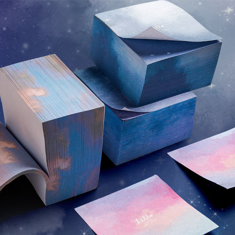 创意梦幻星空版便利贴可黏贴学生用粘性强便签纸ins风n次贴纸网红套装