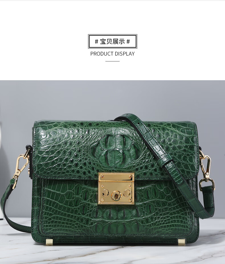 卡梵蒂鳄鱼皮女包包2020新款潮单肩斜挎包时尚百搭翻盖锁扣真皮小方包
