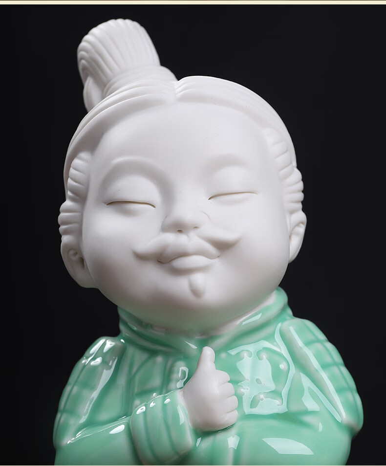 东方泥土兵马俑新中式古典创意q版摆件客厅办公室桌面装饰工艺品d5233