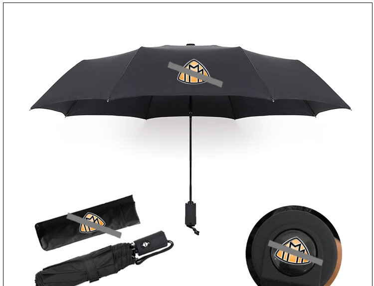 于迈巴赫maybach三折叠自动伞汽车4s随车礼品长柄抗风防晒直柄雨伞 23