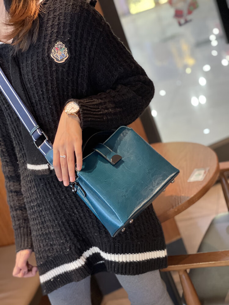 sara lee品牌 真皮水桶包包女包2020新款潮韩版时尚单肩包百搭斜挎小