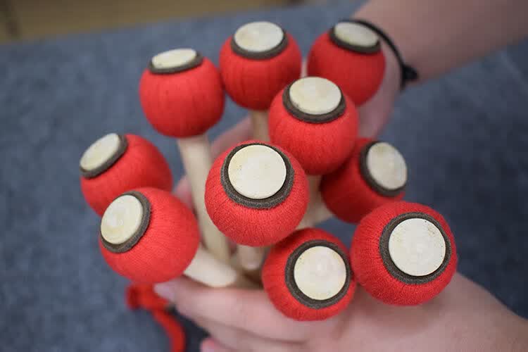 六道木手工缠制锣锤锣槌锣点大小苏锣虎音锣锣棒铜锣锤实木敲锣棒
