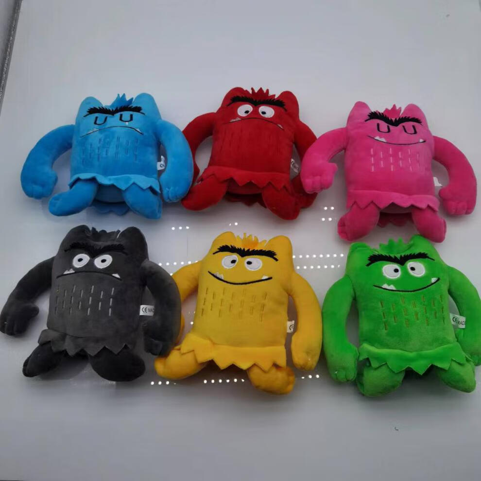 乐加the color monster儿童公仔我的情绪小怪兽毛绒玩具 灰色 如图