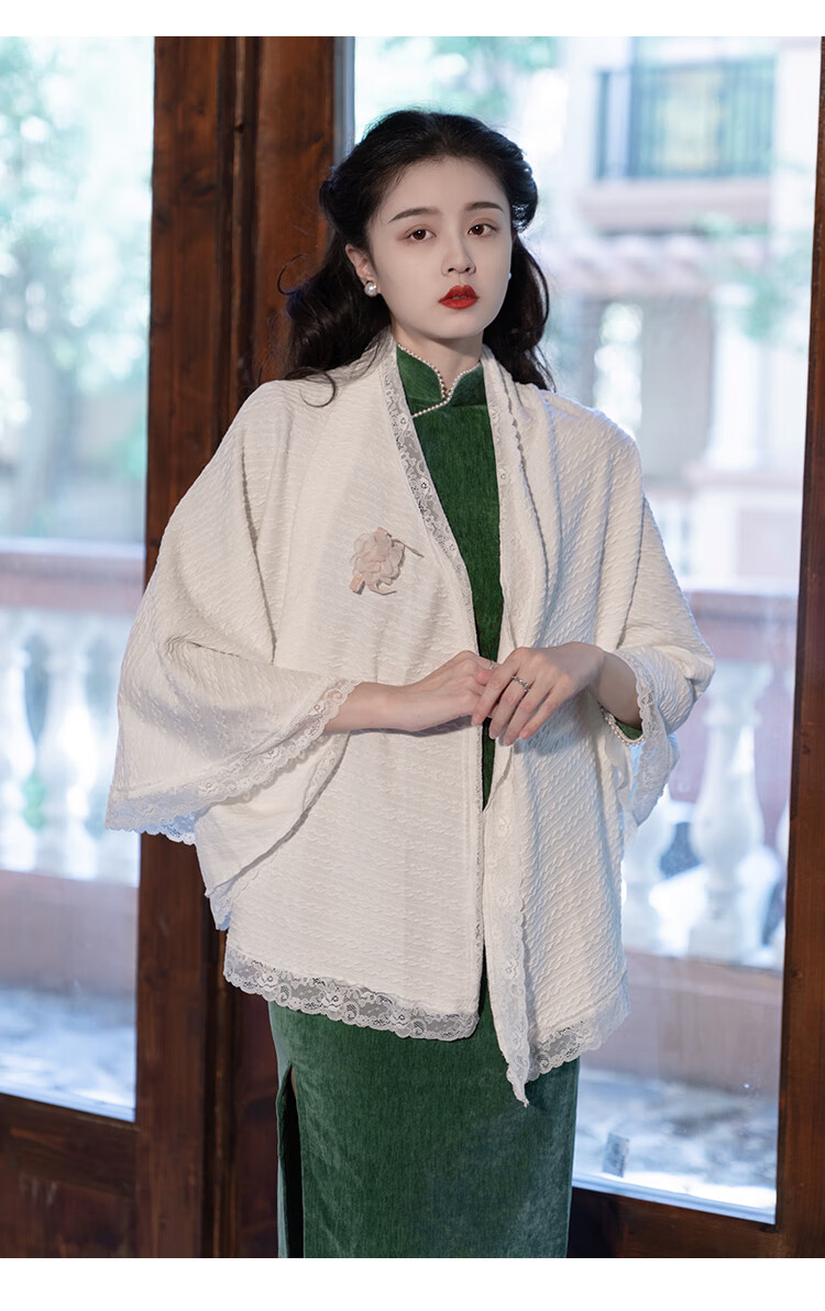 搭配旗袍的外套外搭开衫中长款中式复古国风改良女人味气质披肩女日常