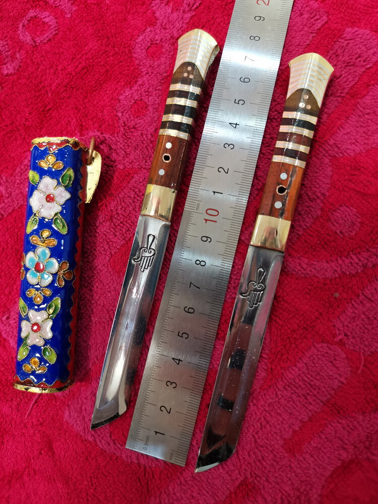 保安族手工刀 保安族纯手工鸳鸯刀双刀吃肉小刀情侣刀【图片 价格