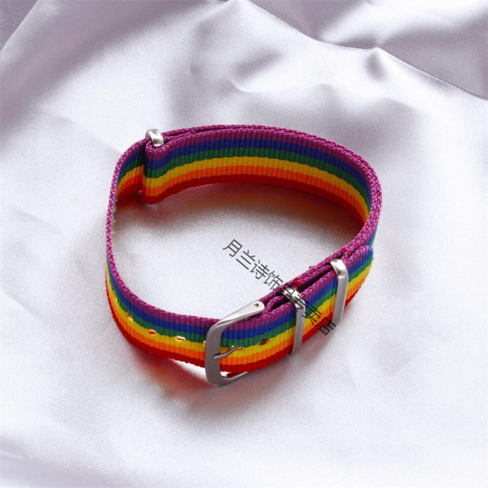 同性六色彩虹男男情侣手链手环情侣个性闺蜜男女学生六色编织饰品彩虹