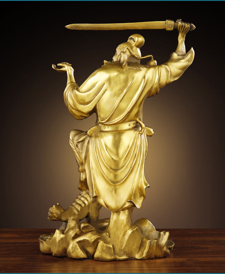 明恩纯铜钟馗神像铜天师伏魔魁星点斗摆件家居玄关办公室店铺装饰品高