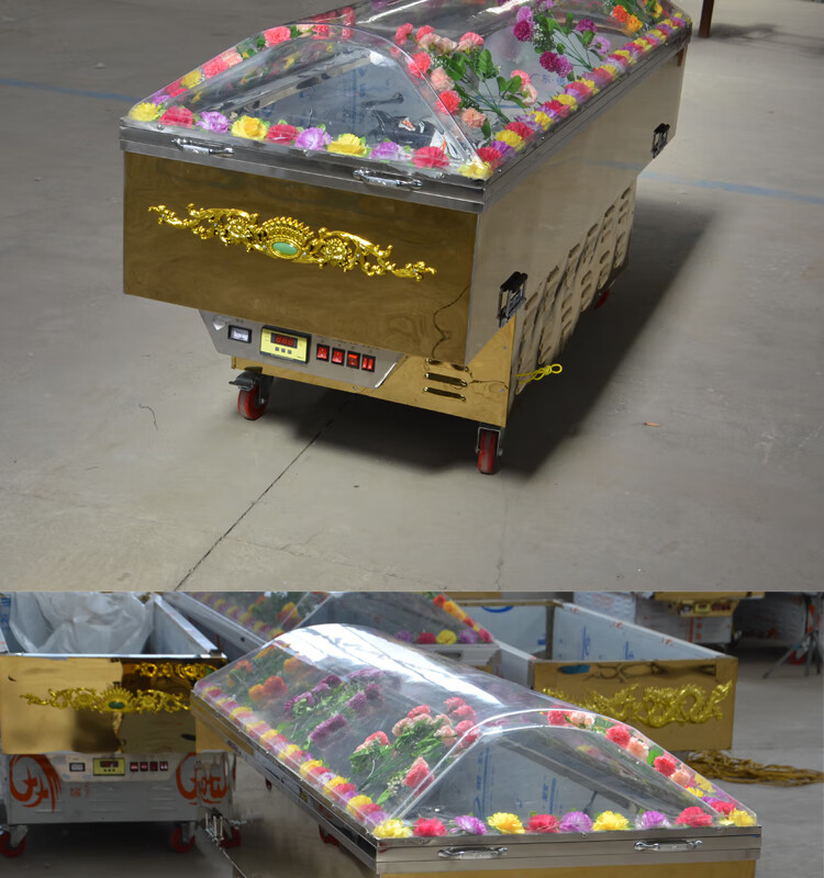 冰棺恒温棺冷冻棺遗体冷冻器恒温棺太平柜冰盖停尸柜殡葬古铜款