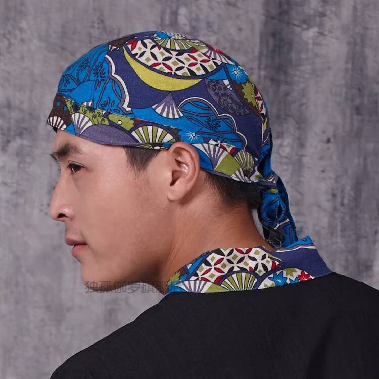 日式厨师头巾包头帽子日本日料店厨房工作帽海盗帽餐厅料理寿司店服务