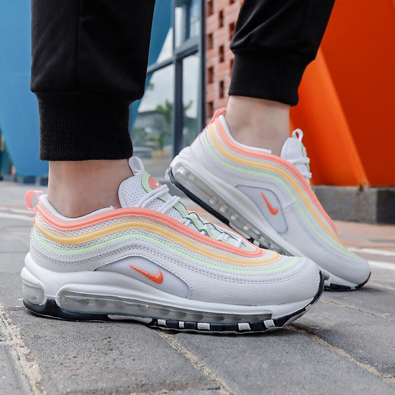 nike耐克女鞋新款运动鞋airmax97子弹头炫彩三原色全掌气垫休闲运动