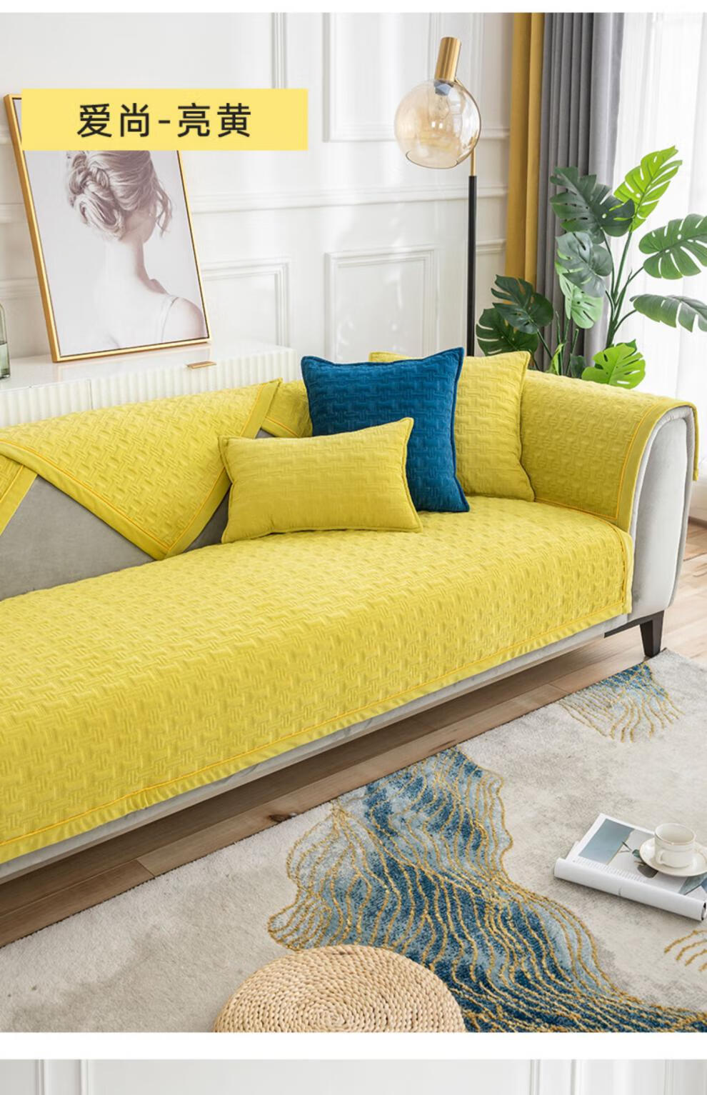 ttqqny品牌冬季冬款皮沙发垫子北欧风格现代简约防滑定做田园轻奢风