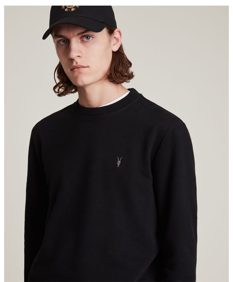 allsaintsravencrew针织套头衫修身柔软圆领英国品牌男装mf048kx0ax0a