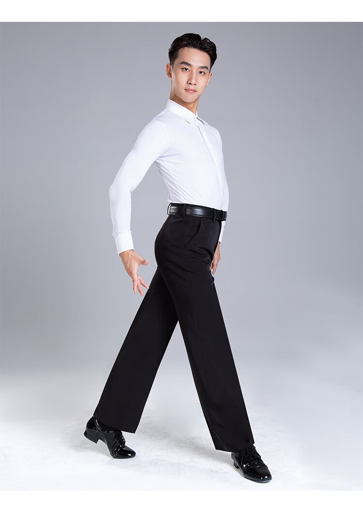 dancebaby拉丁舞服男国标舞华尔兹交谊舞服装表演练功服上衣da799