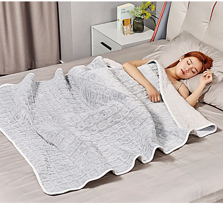 电热毯单人家用披盖护膝水洗暖身毯恒温加热毯电褥子双人80x6蓝色智能