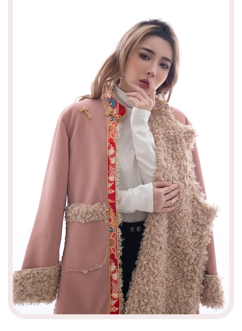 藏族服装藏族服装女新款藏式棉衣藏装冬季加厚麓皮外套藏服民族风上衣