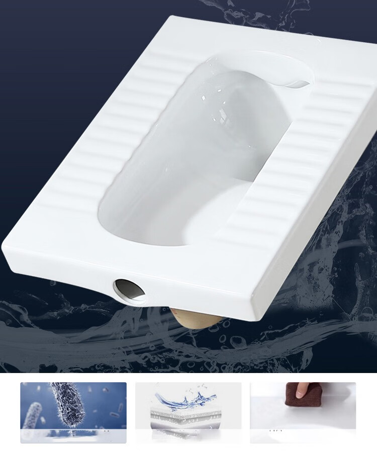 蹲便器套装蹲坑带冲水箱一体蹲厕大便器家用卫生间便池厕所陶瓷蹲便