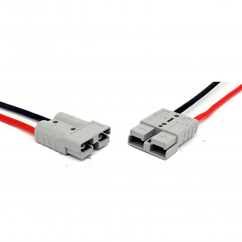 电动车充电插座安德森电动叉车插头锂电大功率4平方连接器50a带线 10