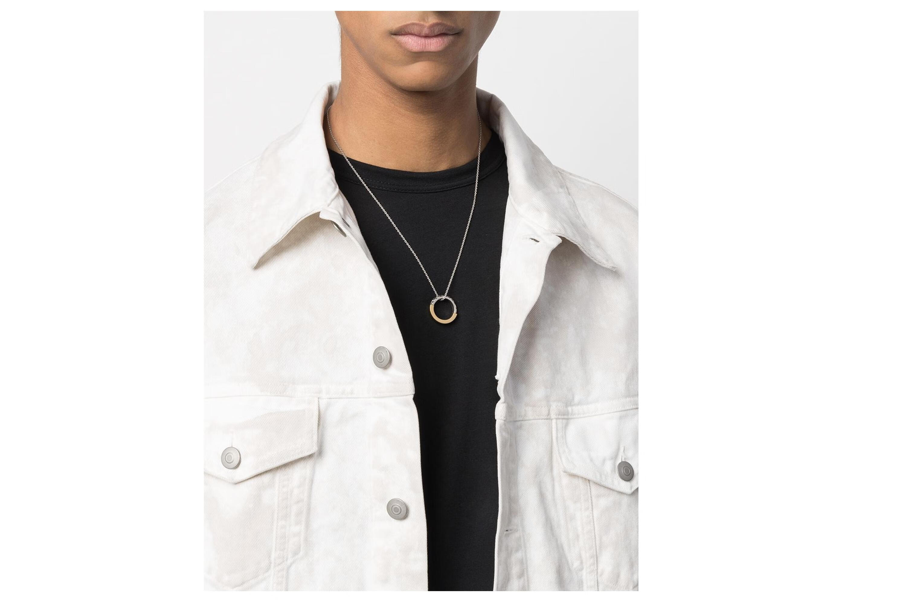 maison margiela 21春夏男女通用圆形吊饰项链 银色 l【图片 价格