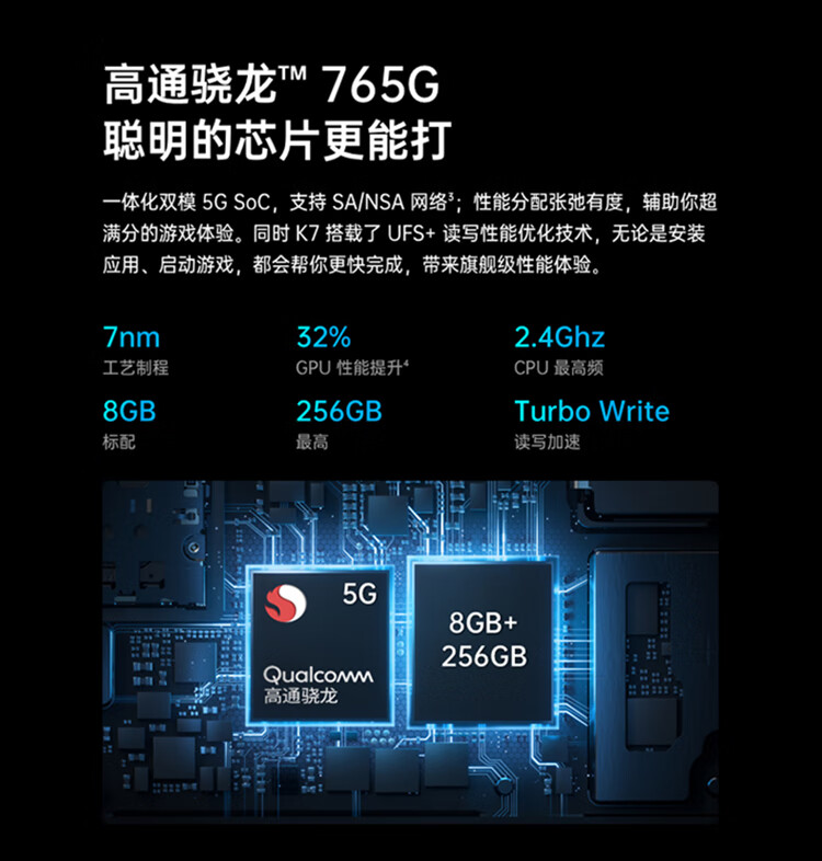 【20分鐘充電50%】oppo k7雙模5g手機 驍龍765g oled屏幕指紋 4800萬