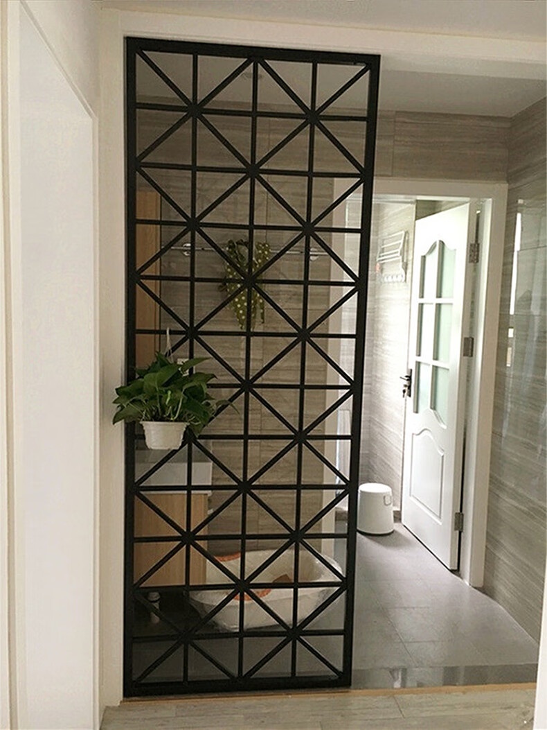 铁艺屏风镂空隔断玄关柜 现代简约客厅卧室办公室餐厅酒吧铁网间厅柜