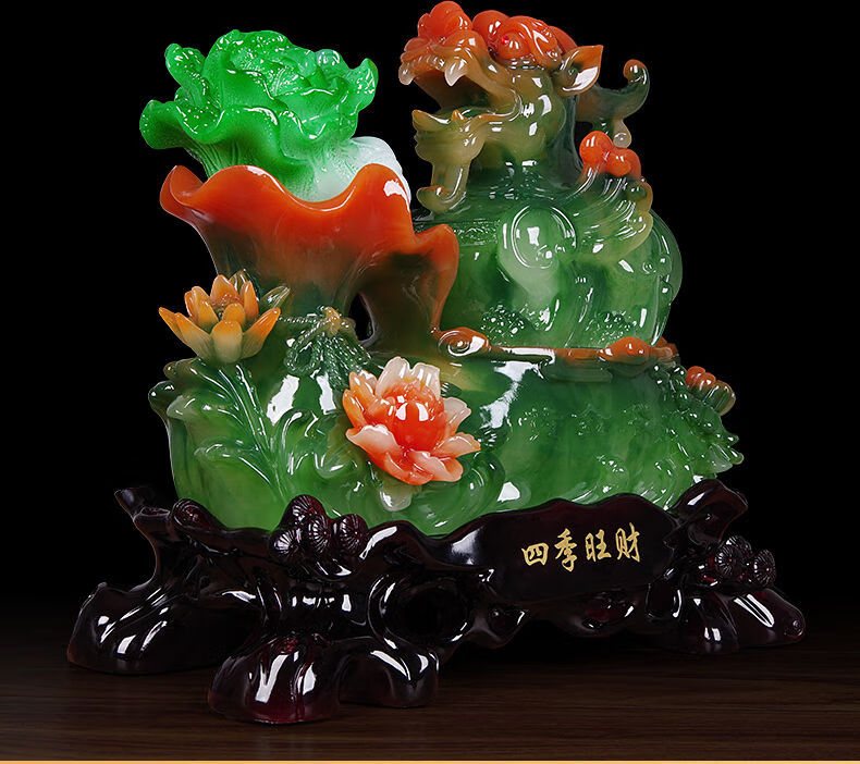 客厅办公室收银台装饰品 b款加大号四季旺财(貔貅)长40宽25高37cm重
