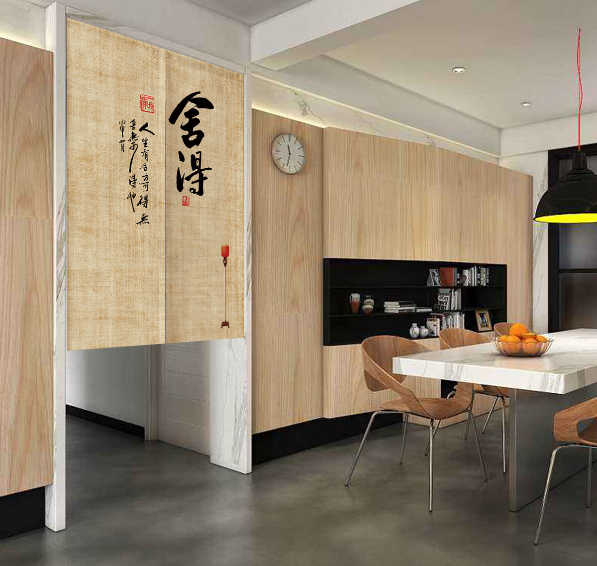 上和隆中式门帘布艺禅意中国风客厅玄关隔断帘厨房挂帘卧室厕所布帘挡