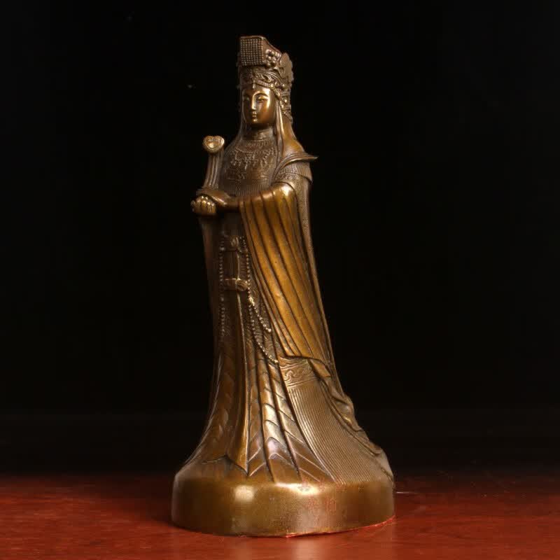 真古意纯铜妈祖神像摆件铜开天后圣母海神妈祖家居供奉工艺品妈祖高