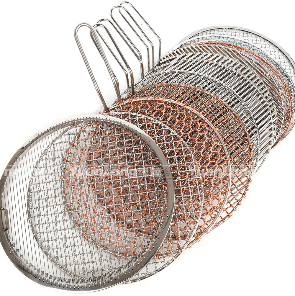 烤肉网不锈钢烤盘 凹槽钢条烤网 碳烤烤肉篦子 炭火烧烤网 把手凹槽烤