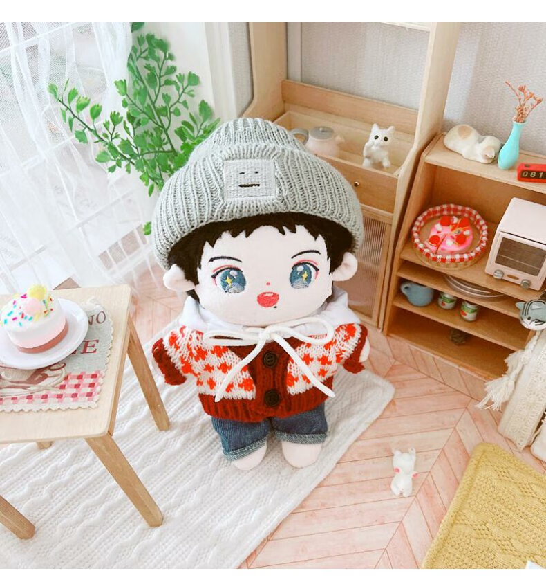 战明星娃娃人形公仔顾一野顾小野网红可爱人形棉花娃娃 寸头小野裸娃