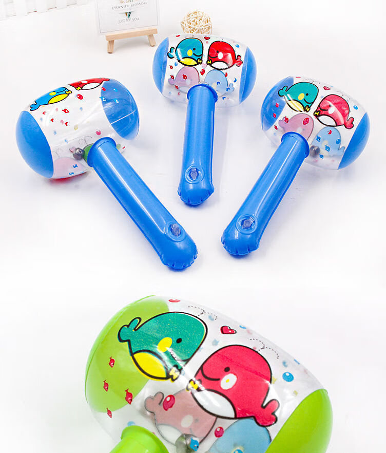 充气小榔头幼儿园礼物奖品带铃铛宝宝儿童玩具小号26cm卡通铃铛气锤1