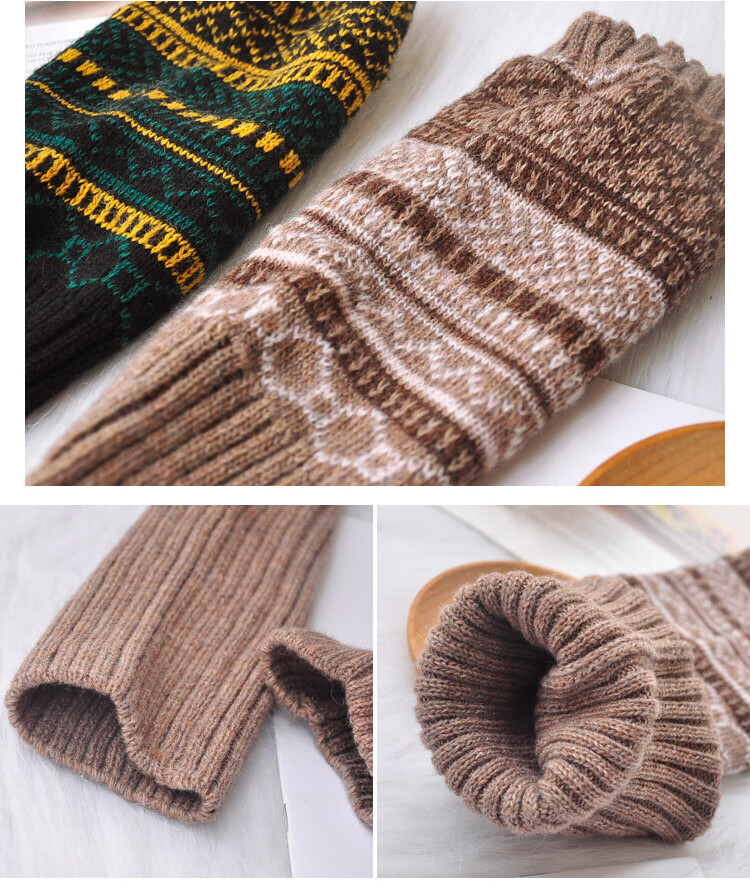 浪莎暖脚秋冬森系护腿袜套女加厚保暖羊毛长筒袜日系护膝高筒袜半截