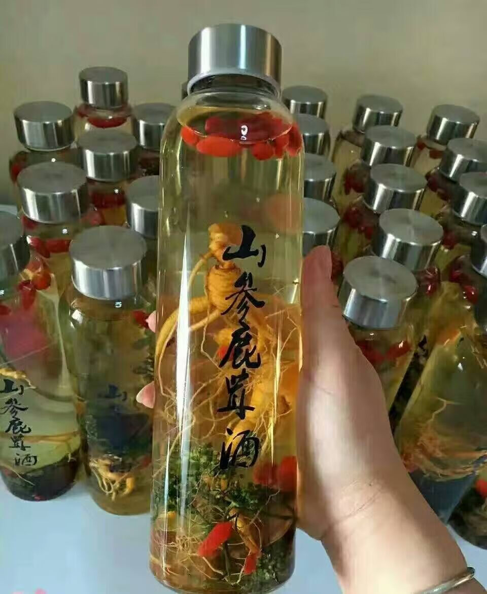 大口300ml400ml500ml玻璃酒瓶1斤装药酒空酒瓶海马白酒 1000ml(海马酒